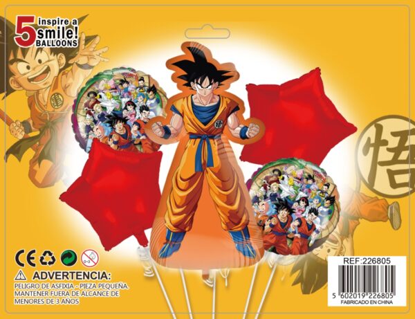 SET GLOBOS METALICOS DRAGON BALL 5PCS