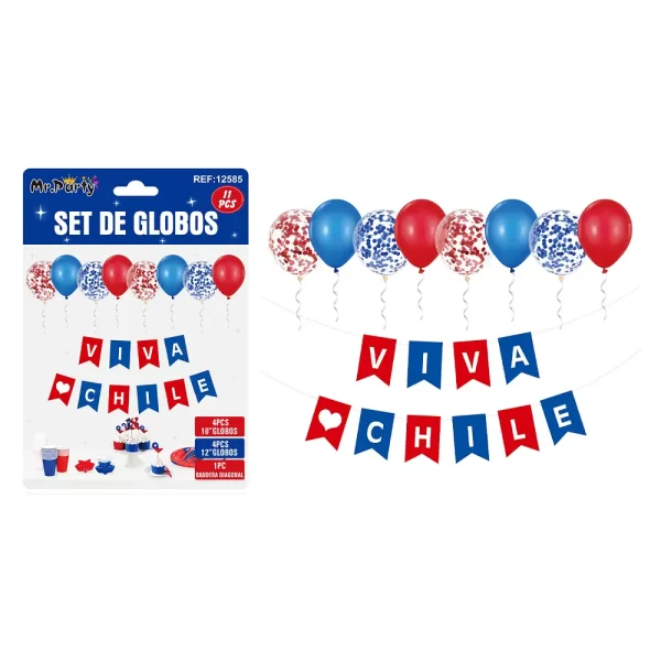 SET BANDERIN VIVA CHILE CONFETTI