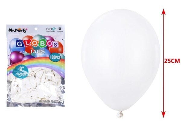 Globo Látex R9 x 100 UNI  BLANCO