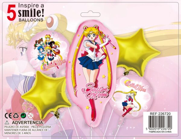 SET GLOBOS METALICOS SAILOR MOON 5PCS