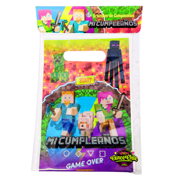 Bolsa de dulces minecraft x6 p.e