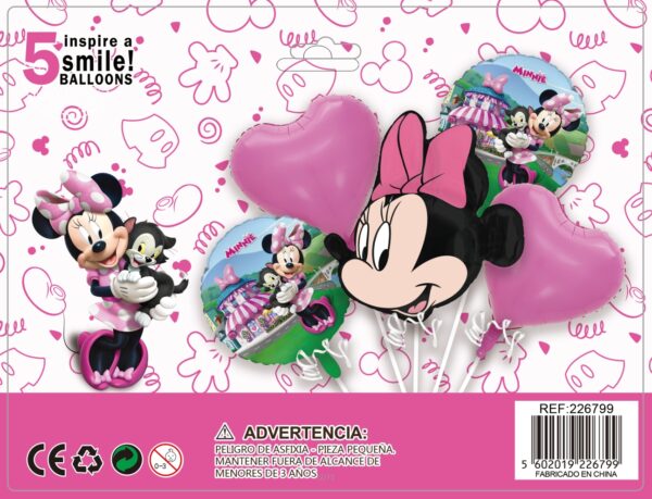 SET GLOBOS METALICOS MINNIE 5PCS