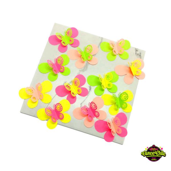 DECO MARIPOSAS MIX FLUOR 12 UNI