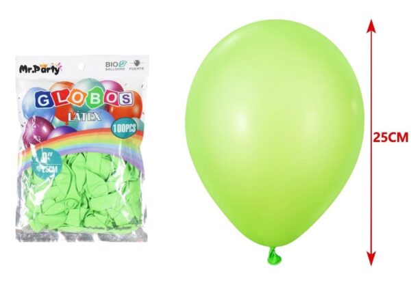 Globo Látex R9 x 100UNI VERDE LIMA