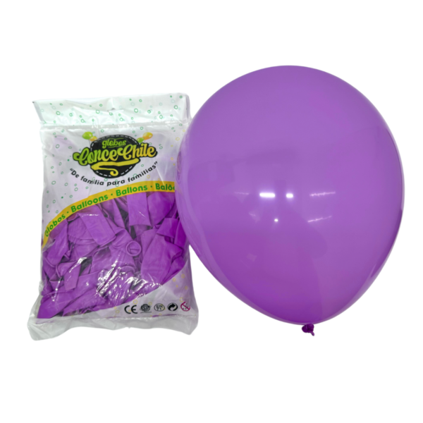 GLOBO LATEX R12 100UNI COLOR MORADO