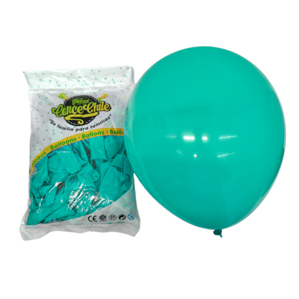 GLOBO LATEX R12 100UNI COLOR TURQUESA