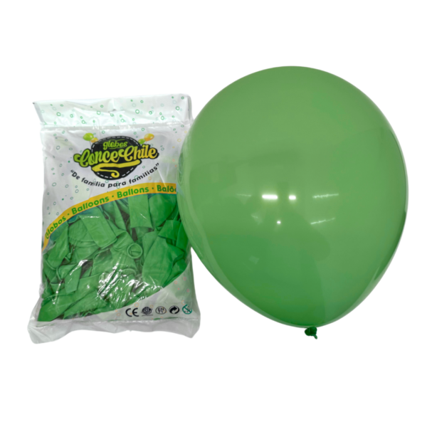 GLOBO LATEX R12 100UNI COLOR VERDE EUCALIPTUS