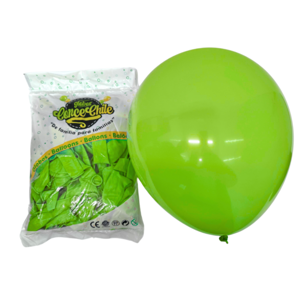 GLOBO LATEX R12 100UNI COLOR VERDE LIMA