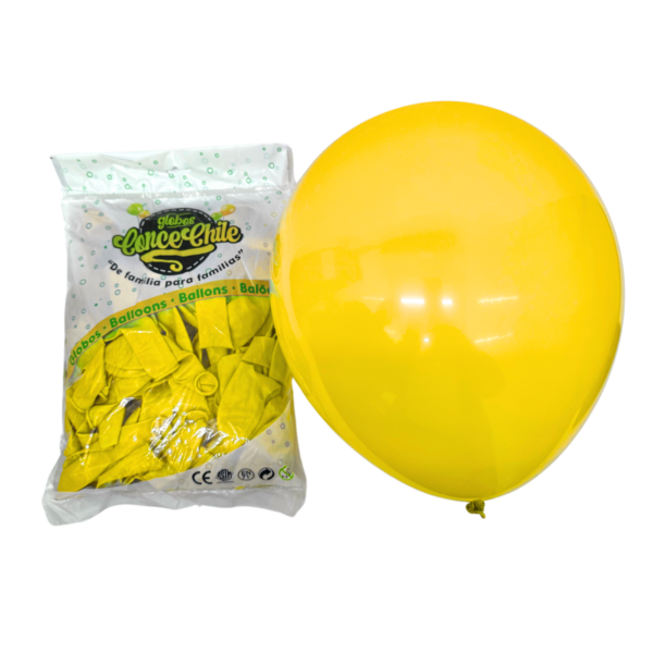 GLOBO LATEX R12 100UNI COLOR AMARILLO