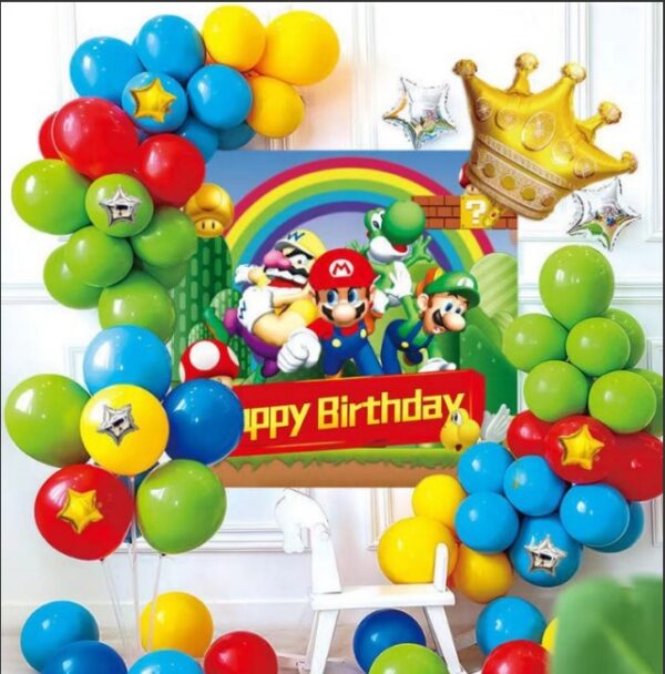 SET ARCO GLOBOS MARIO 68PCS