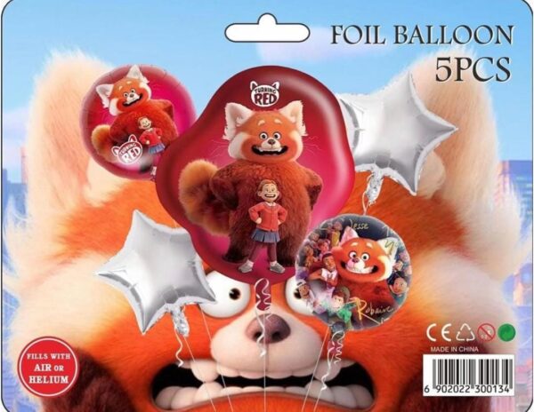 SET GLOBOS METALICOS TURNING RED 5PCS