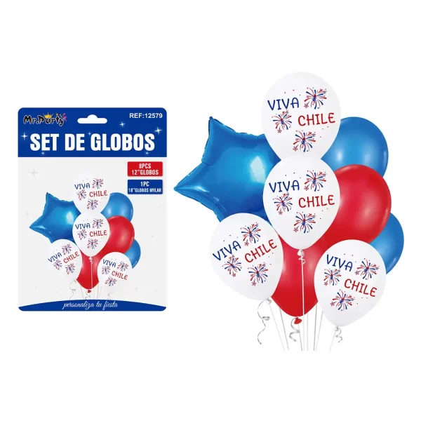 SET GLOBOS CHILE 13PCS