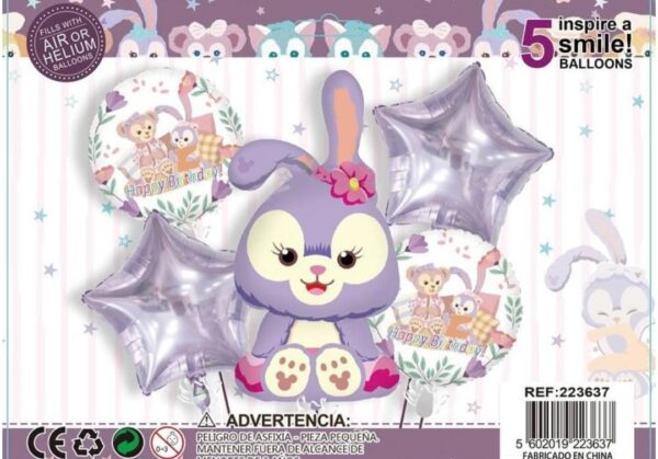 SET GLOBOS METALICOS STELLA LOU 5PCS