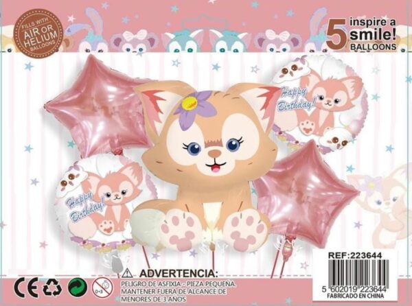 SET GLOBOS METALICOS LINA BELL 5PCS