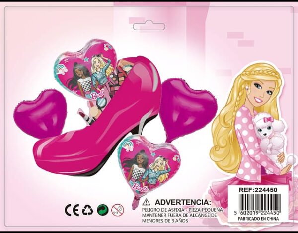 SET GLOBOS METALICOS BARBIE 5PCS