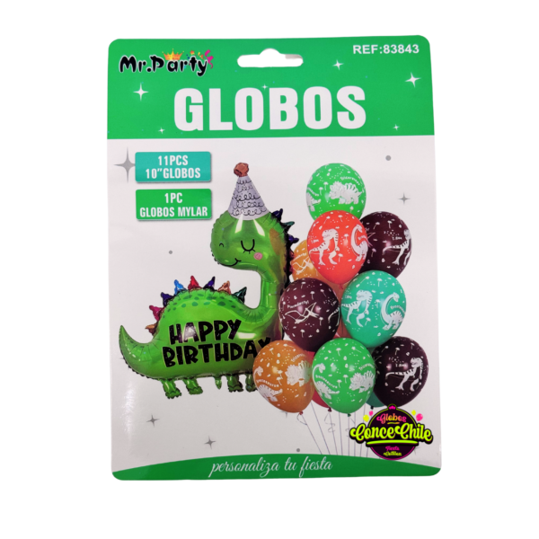 Set globos 12pcs dino