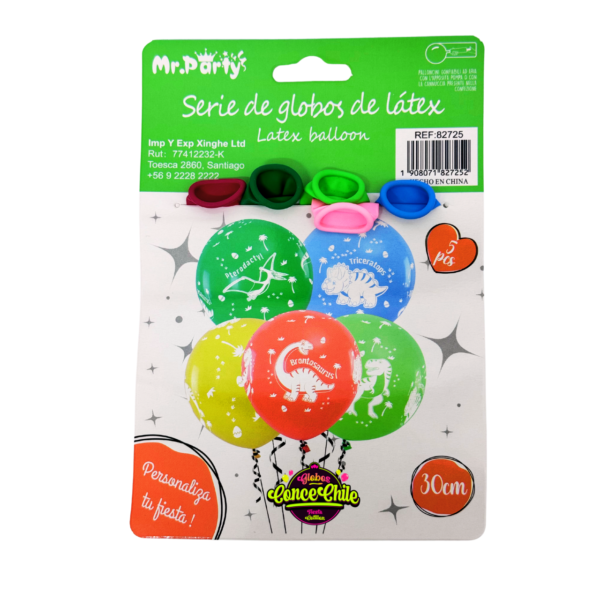 Globo latex dino 5pcs