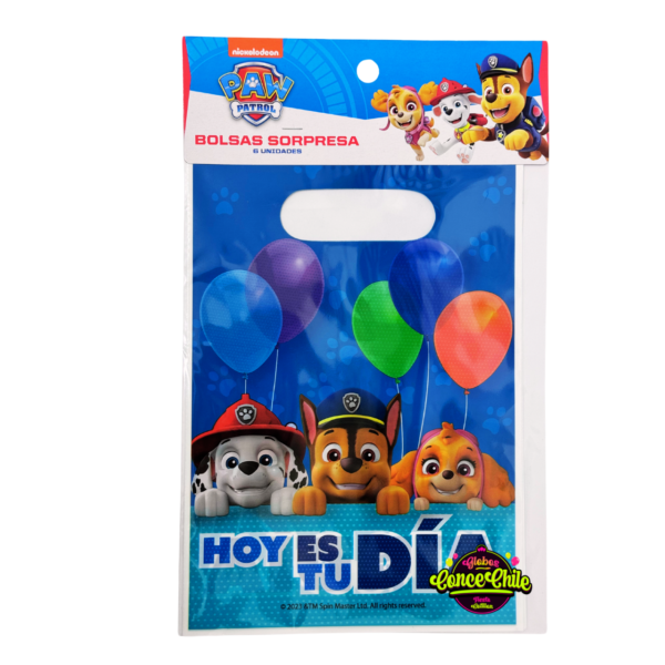 Set 6 bolsas para sopresas paw patrol bp