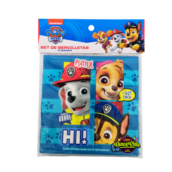 Set 10 servilletas paw patrol bp