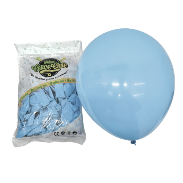 GLOBO LATEX R12 100UNI COLOR CELESTE PASTEL