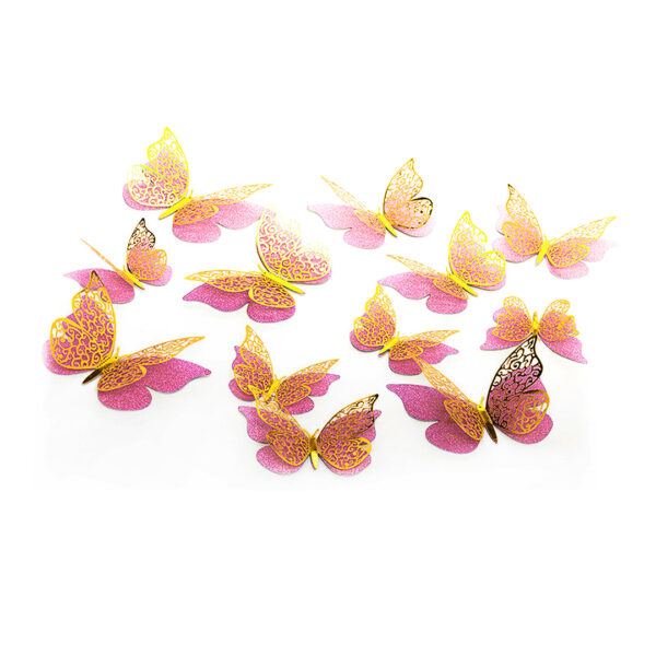 DECO MARIPOSAS ROSADAS 12UNI