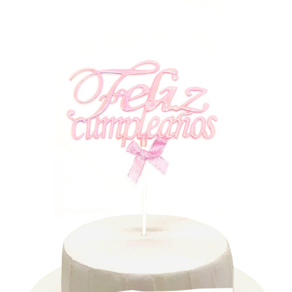 TOPPER FELIZ CUMPLEÑOS ROSA GOLD