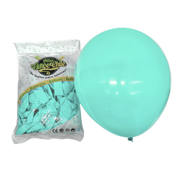 GLOBO LATEX R12 100UNI COLOR MENTA PASTEL