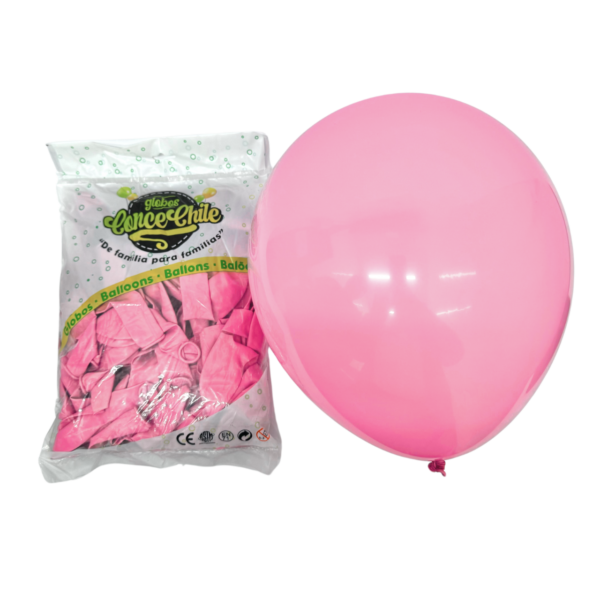 GLOBO LATEX R12 100UNI COLOR ROSADO PASTEL