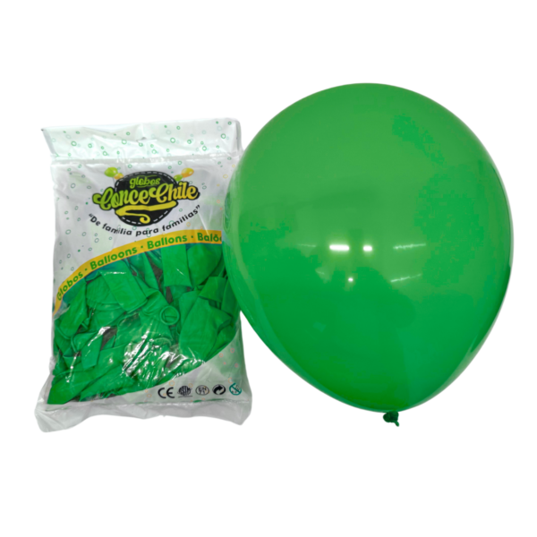 GLOBO LATEX R12 100UNI COLOR VERDE OSCURO