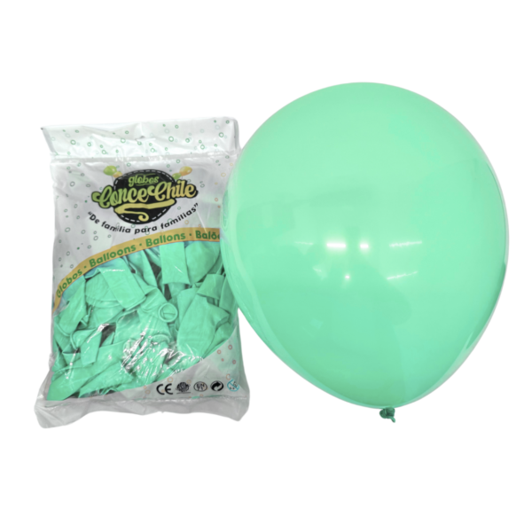 GLOBO LATEX R12 100UNI COLOR VERDE PASTEL