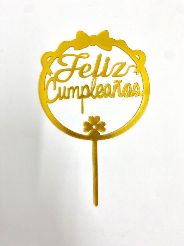 TOPPER FELIZ CUMPLEAÑOS FLOR