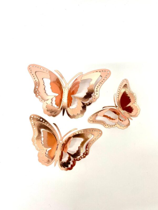 DECO MARIPOSAS ROSA GOLD 12UNI