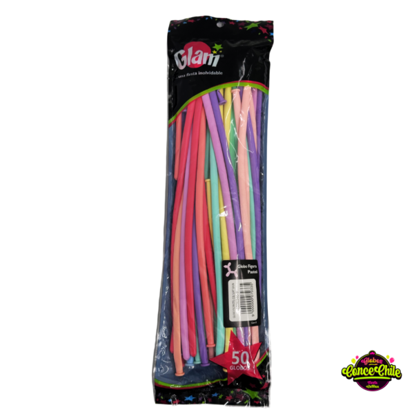 GLOBOS FIGURA MULTICOLOR PASTEL 50UNI