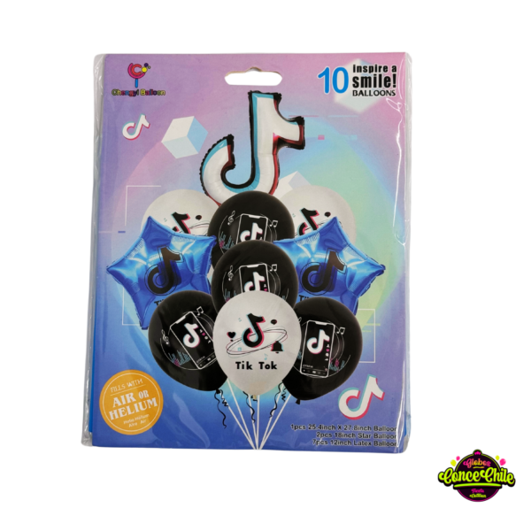 SET GLOBOS TIKTOK 10PCS