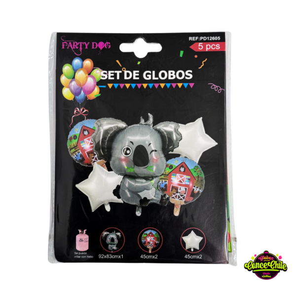 SET GLOBOS KOALA 5PCS