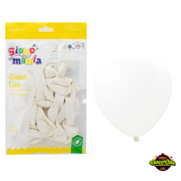 GLOBO LATEX R5 X 25UNI BLANCO