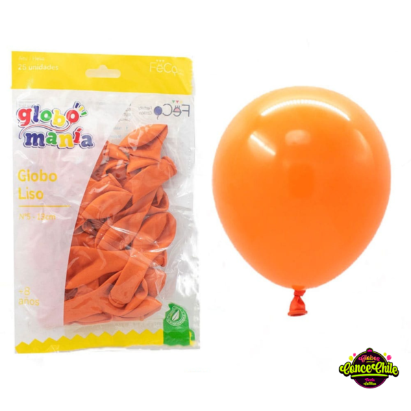 GLOBO LATEX R5 X 25UNI NARANJO