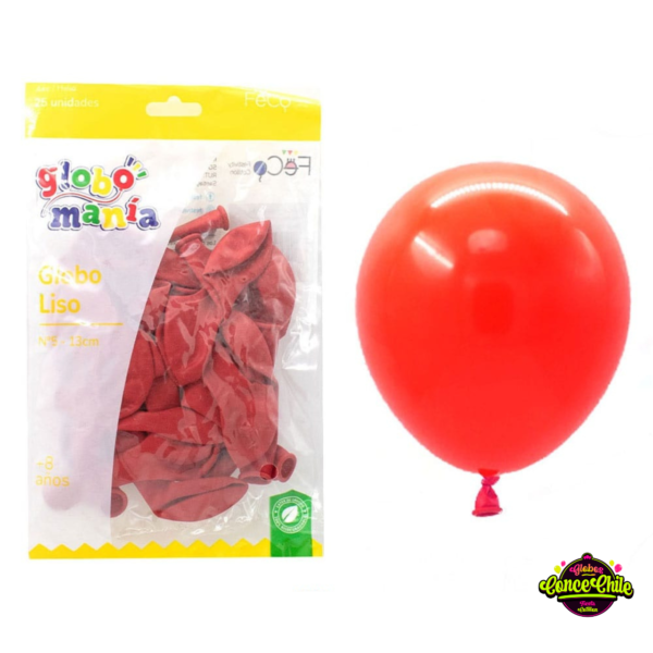 GLOBO LATEX R5 X 25UNI ROJO