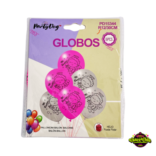 SET GLOBOS ANGEL 6PCS