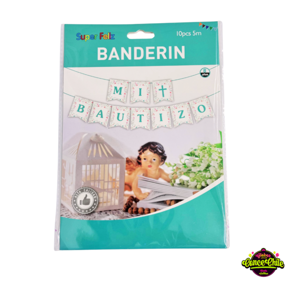 SET BANDERIN MI  BAUTIZO 10PCS