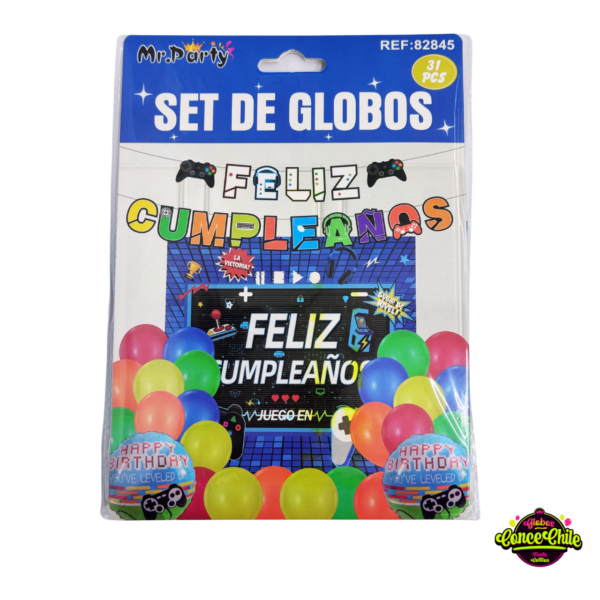 SET GLOBOS GAMER 31PCS