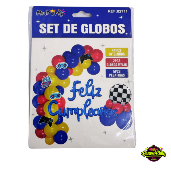 SET GLOBOS GAMER 44 PCS