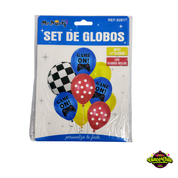 SET  GLOBOS GAMER 9PCS