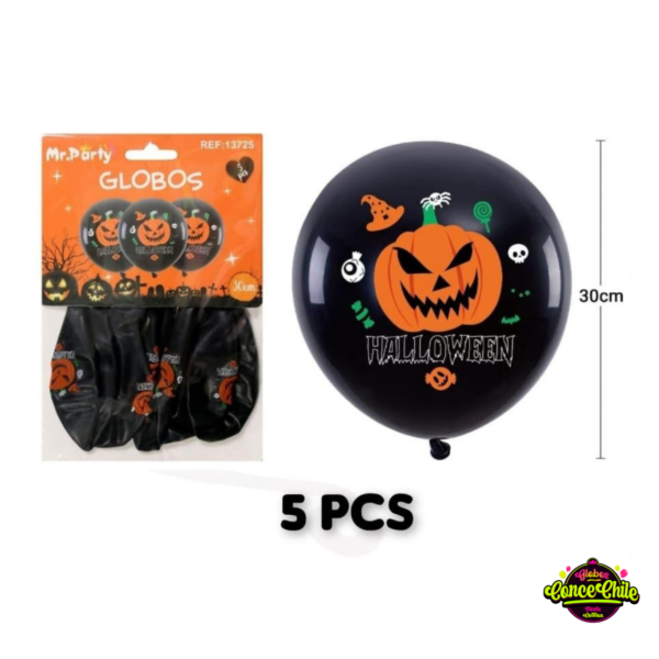 GLOBO LATEX HALLOWEEN 5PCS