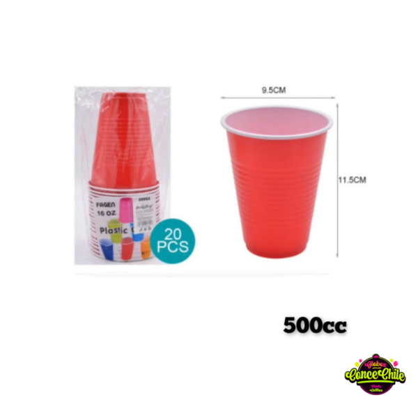 PACK VASOS CARRETEROS ROJOS 20UNI