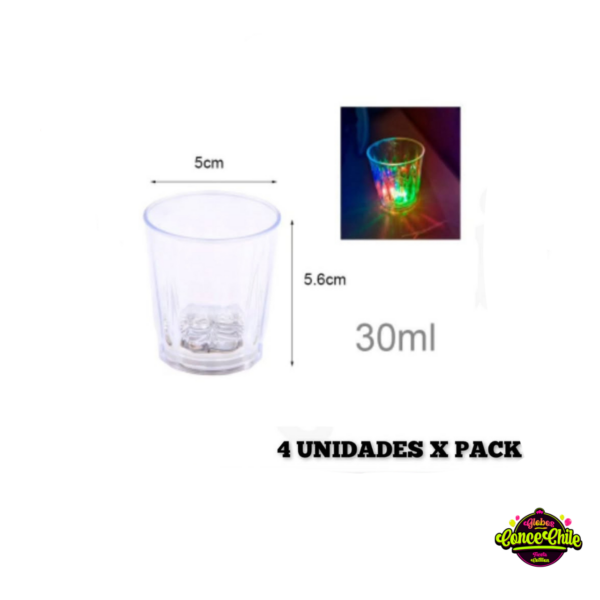 PACK VASOS SHOT ACRILICOS CON LUCES