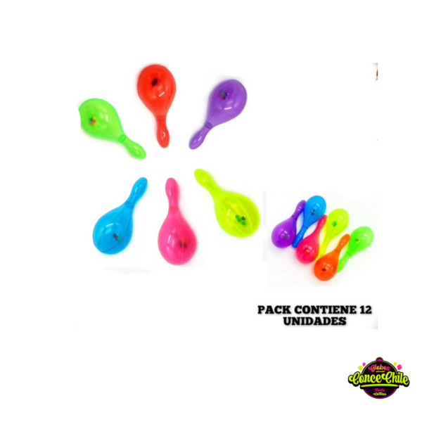 PACK MARACAS COLORES 12UNI